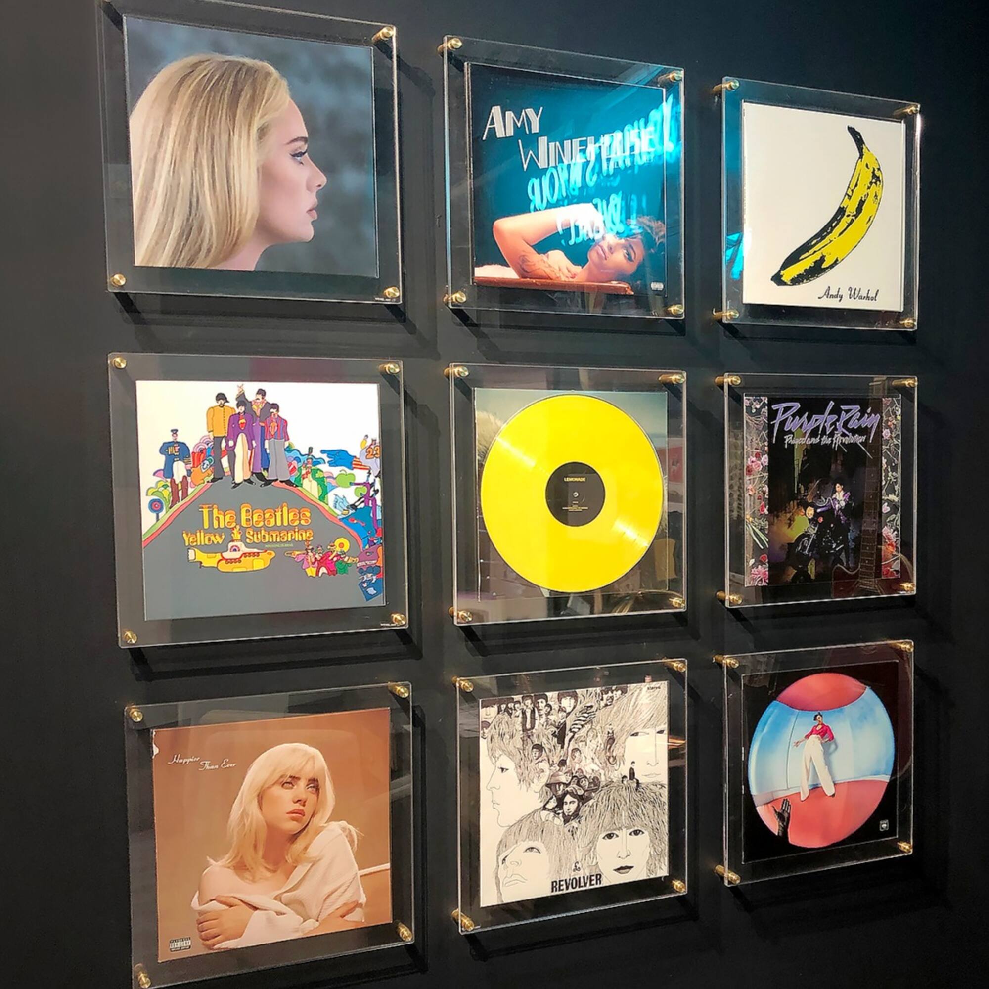 Wexel Art 12'' x 12'' Acrylic Floating Frame for Album Covers with Gold Hardware